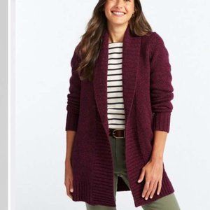 L. L.Bean Classic Ragg Wool Open Cardigan Sweater S